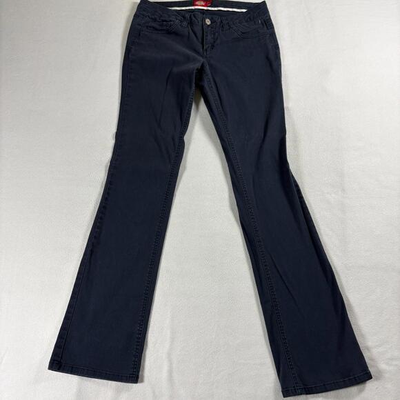 Dickies Girl Bootcut Jeans Womens 7 Navy Mid Rise Stretch Denim Pants - Picture 1 of 9